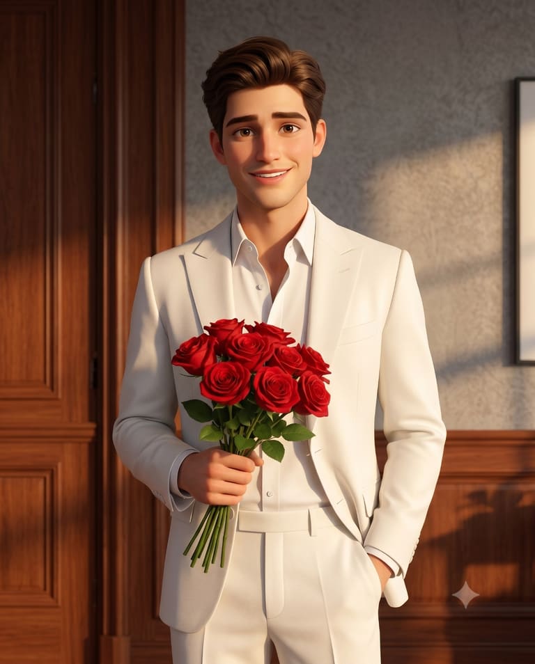 Roses and White Tailoring