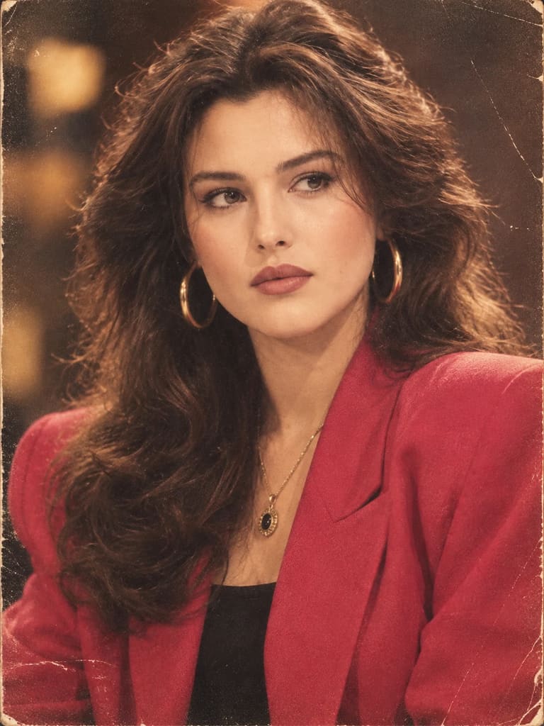Crimson Confidence — Retro Blazer Portrait