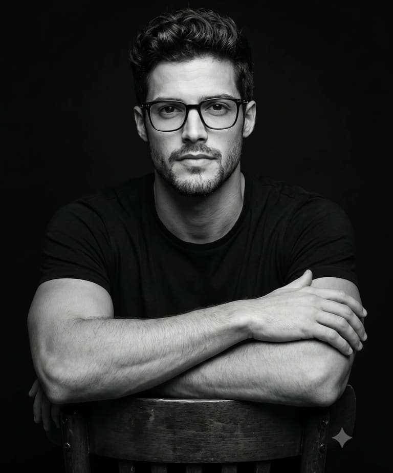 Monochrome Muse — Sculpted Studio Portrait