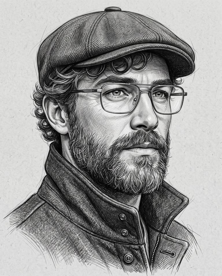 Graphite Character — Flat Cap Study