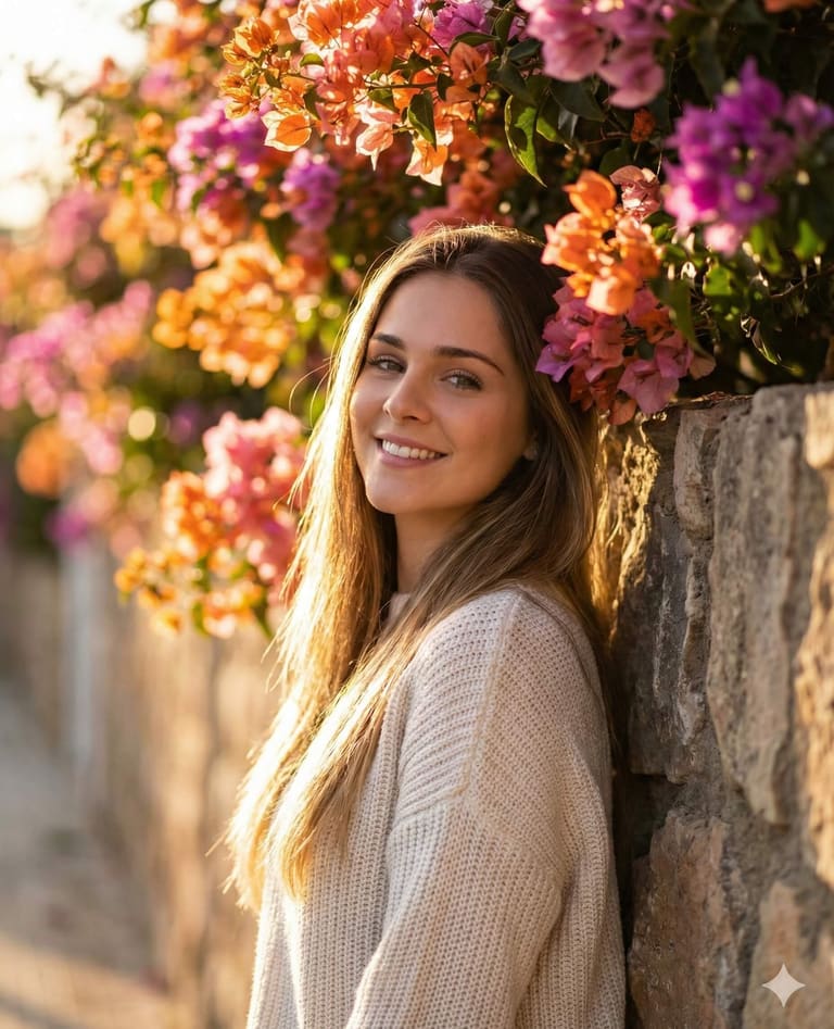 Petals at Sunset — Golden Hour Portrait