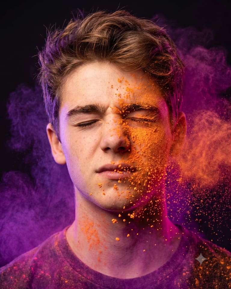 Color in Motion — Powder Burst Portrait