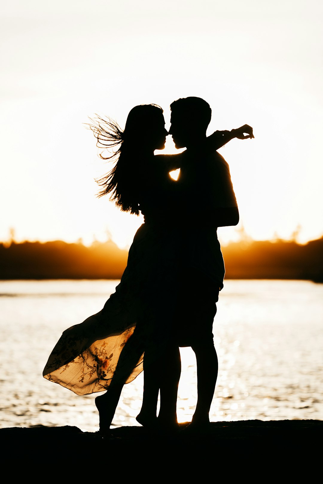 Golden Waterside Embrace