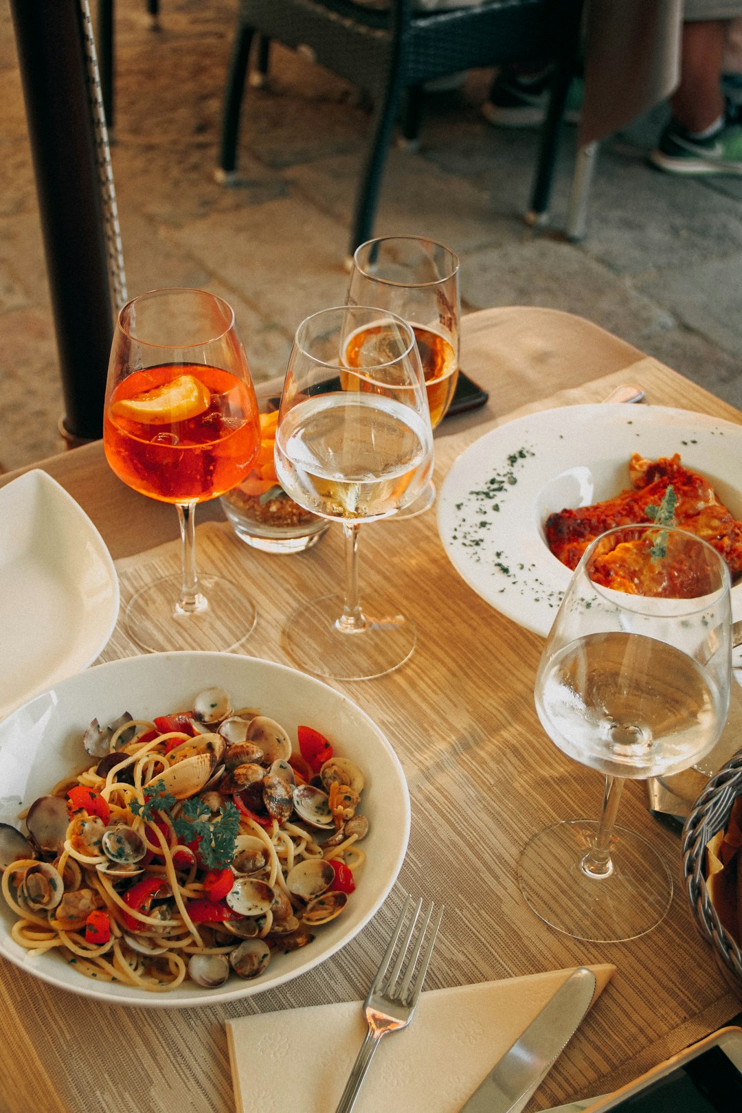 Four Glasses at Dinner