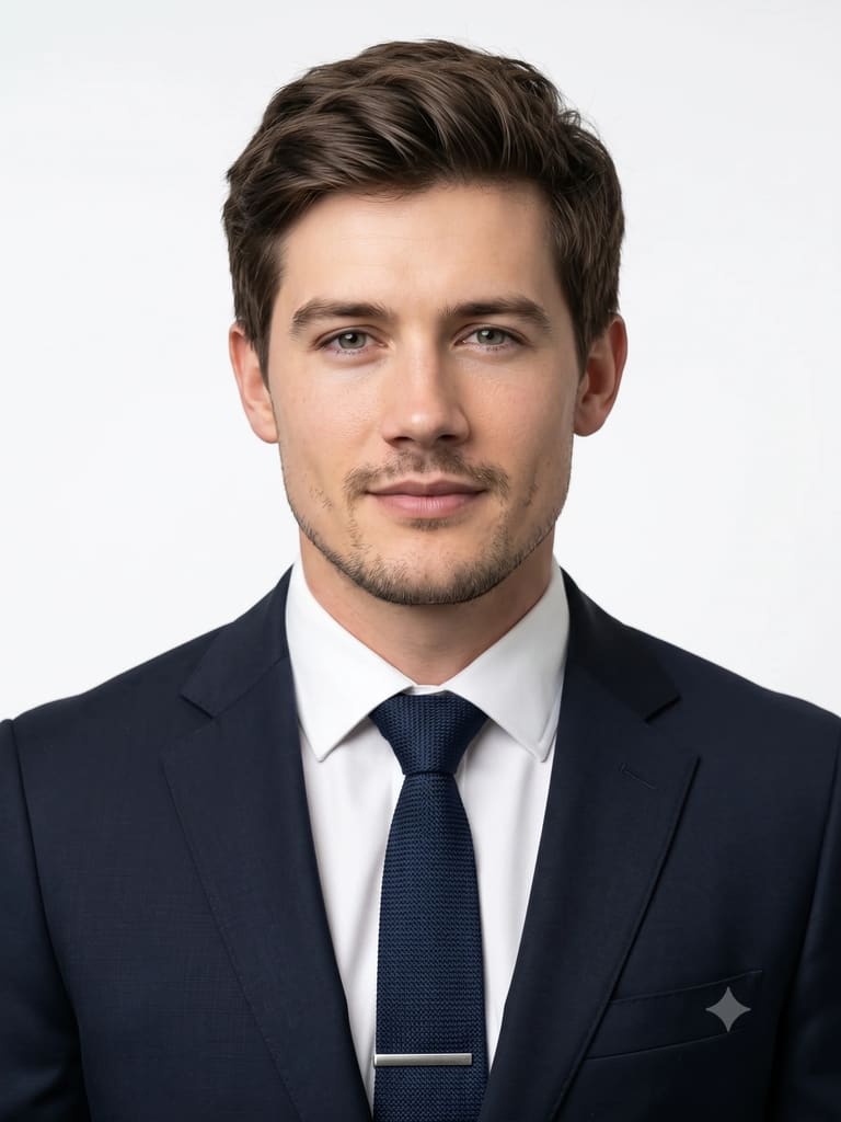 Navy Suit Confidence