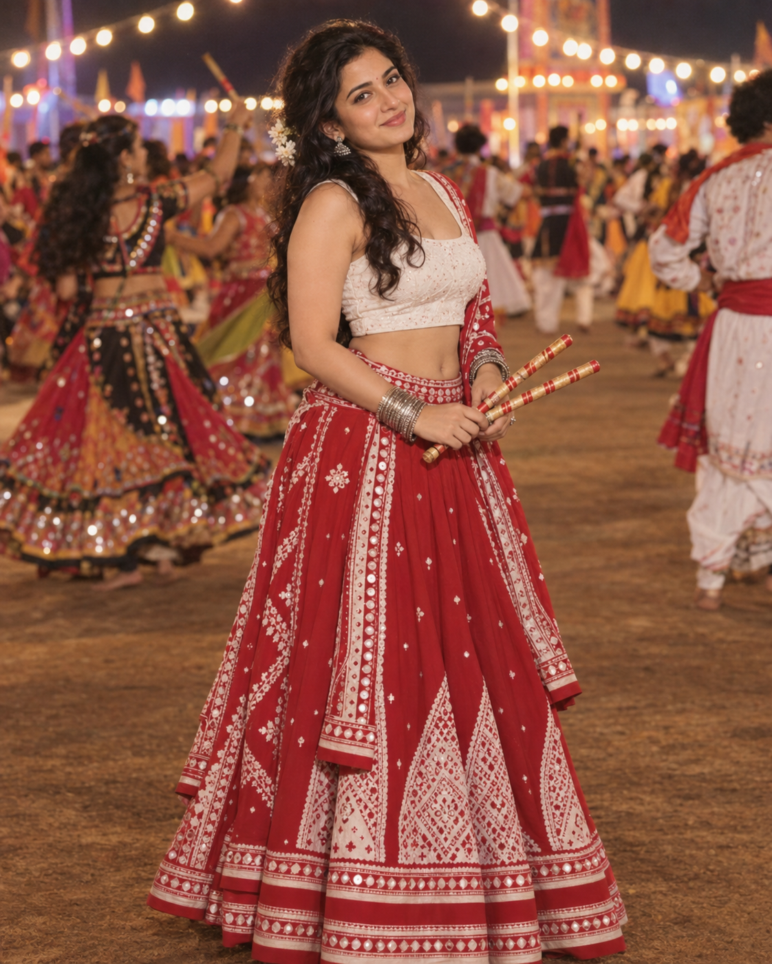 Red and Ivory Garba Night